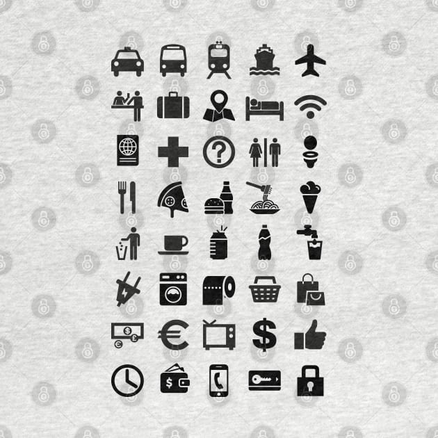 Travel TOURIST icons guide (w) by LuksTEES